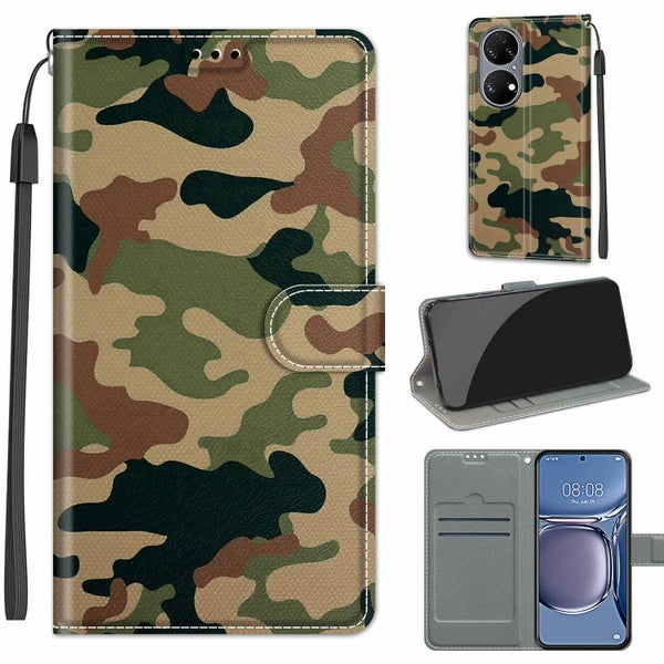 Voltage Coloured Drawing Magnetic Clasp Horizontal Flip PU Leather Case with Holder & Card Slots