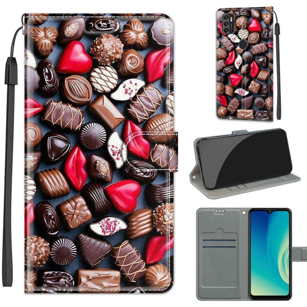 Voltage Coloured Drawing Magnetic Clasp Horizontal Flip PU Leather Case with Holder & Card Slots