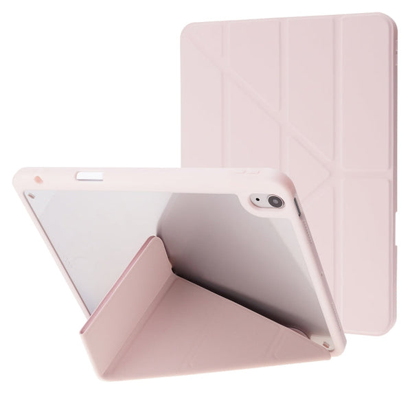 Deformation Transparent Acrylic Horizontal Flip PU Leather Case with Multi-folding Holder & Sleep / Wake-up Function & Pen Slot, For iPad Air 2022 / 2020 10.9, For iPad Pro 11.0 2021 / 2020 / 2018, For iPad 9.7 2017 / 2018 / Pro 9.7                    ...