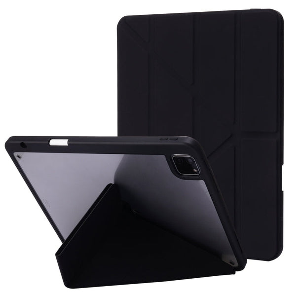 Deformation Transparent Acrylic Horizontal Flip PU Leather Case with Multi-folding Holder & Sleep / Wake-up Function & Pen Slot, For iPad Air 2022 / 2020 10.9, For iPad Pro 11.0 2021 / 2020 / 2018, For iPad 9.7 2017 / 2018 / Pro 9.7                    ...