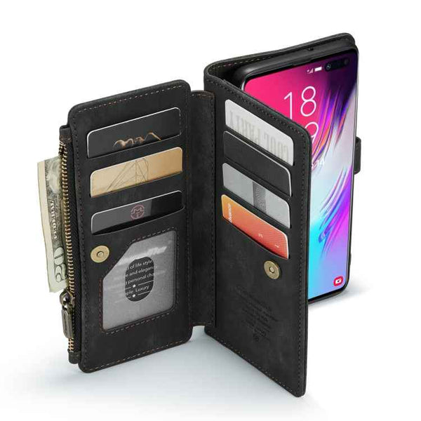 CaseMe-C30 PU + TPU Multifunctional Horizontal Flip Leather Case with Holder & Card Slot & Wallet & Zipper Pocket, For Samsung Galaxy S10+, For Samsung Galaxy S20 5G, For Samsung Galaxy S20+ 5G, For Samsung Galaxy S20 Ultra 5G, For Samsung Galaxy S20 F...
