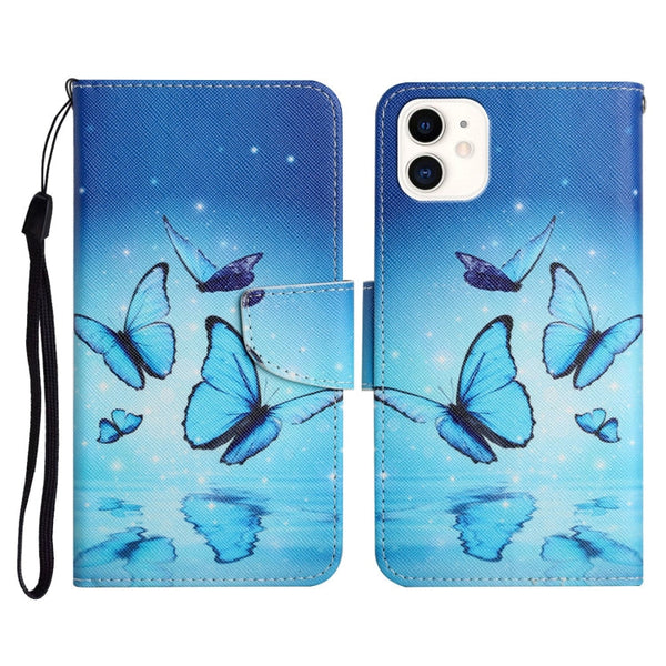 Painted Pattern Horizontal Flip Leather Case with Holder & Card Slot & Wallet, For iPhone 12 mini
