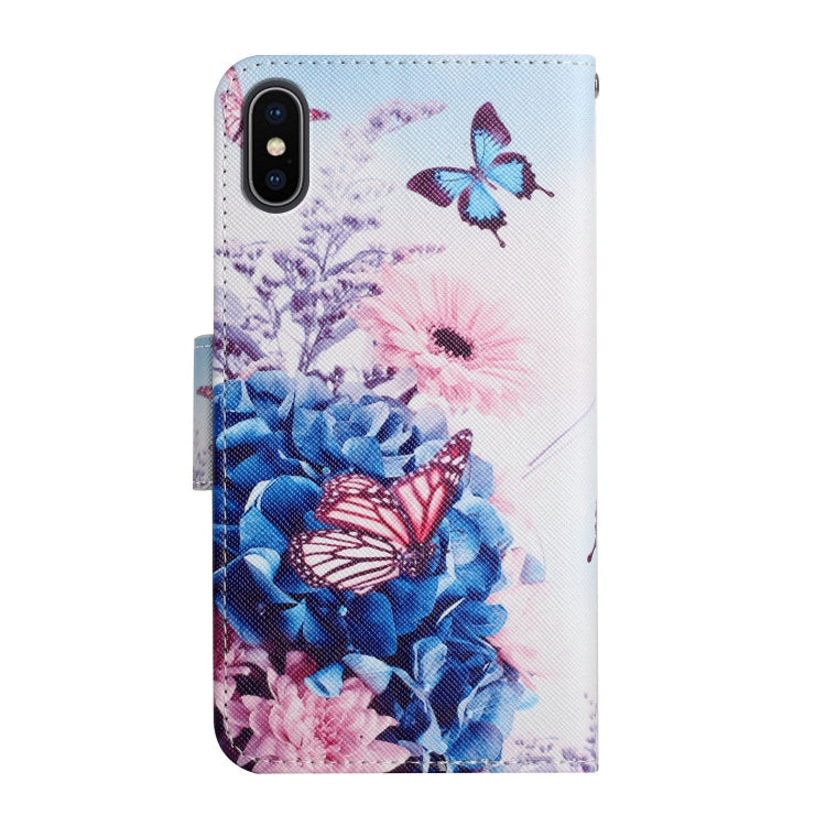 Painted Pattern Horizontal Flip Leather Case with Holder & Card Slot & Wallet, For iPhone X / XS