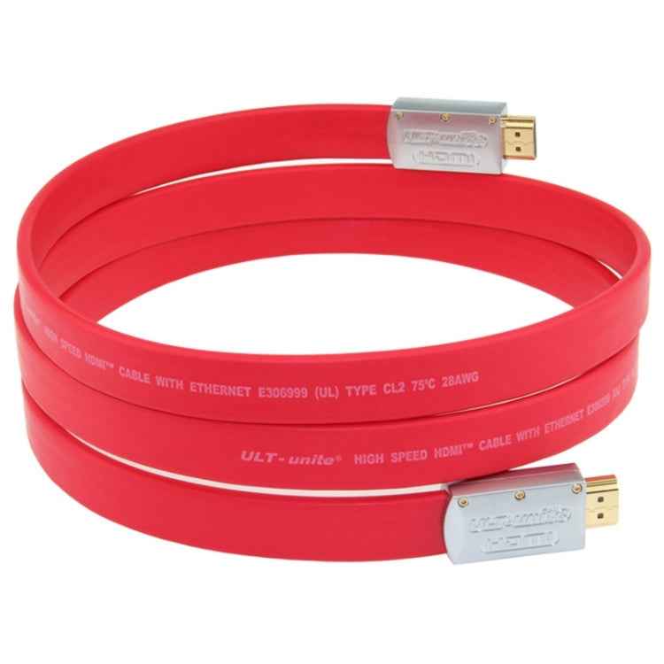 ULT-unite 4K Ultra HD Gold-plated HDMI to HDMI Flat Cable, Cable Length:1.5m(Red)