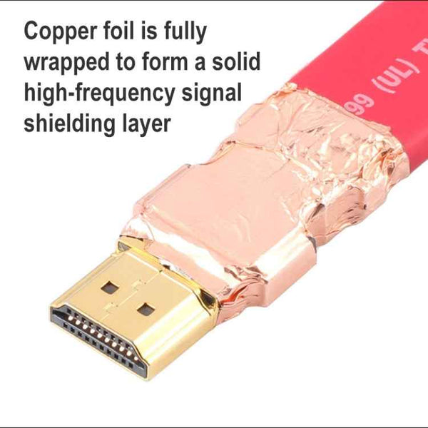 ULT-unite 4K Ultra HD Gold-plated HDMI to HDMI Flat Cable, Cable Length:1.5m(Red)