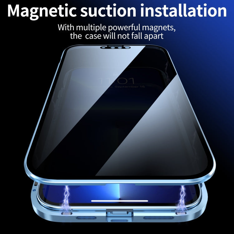 Anti-peeping Magnetic Metal Frame Double-sided Tempered Glass Phone Case
