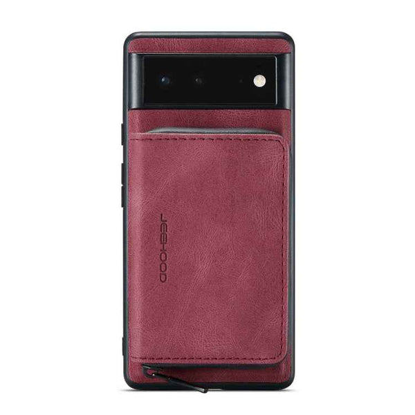 JEEHOOD Magnetic Zipper Horizontal Flip Phone Leather Case, For Google Pixel 6, For Google Pixel 6 Pro