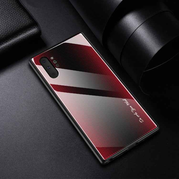 Texture Gradient Glass Protective Case, For Galaxy Note 10 Pro, For Galaxy S10, For iPhone SE 2022 / SE 2020 / 8 / 7, For iPhone XS Max