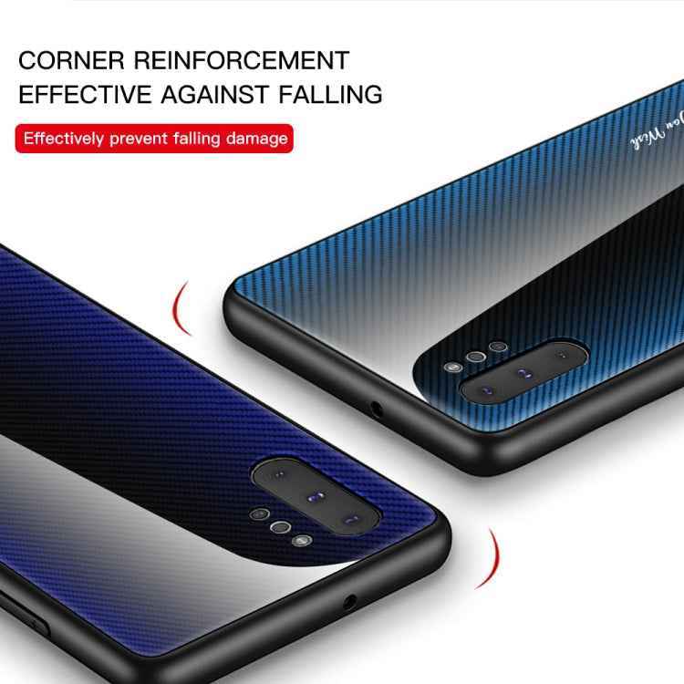 Texture Gradient Glass Protective Case, For Galaxy Note 10 Pro, For Galaxy S10, For iPhone SE 2022 / SE 2020 / 8 / 7, For iPhone XS Max