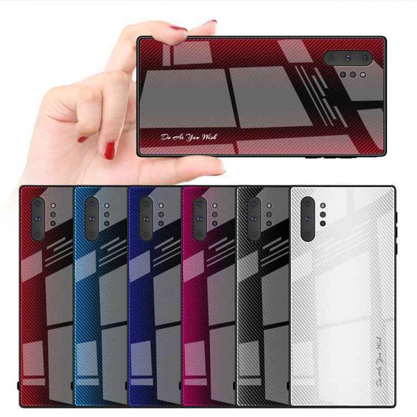 Texture Gradient Glass Protective Case, For Galaxy Note 10 Pro, For Galaxy S10, For iPhone SE 2022 / SE 2020 / 8 / 7, For iPhone XS Max