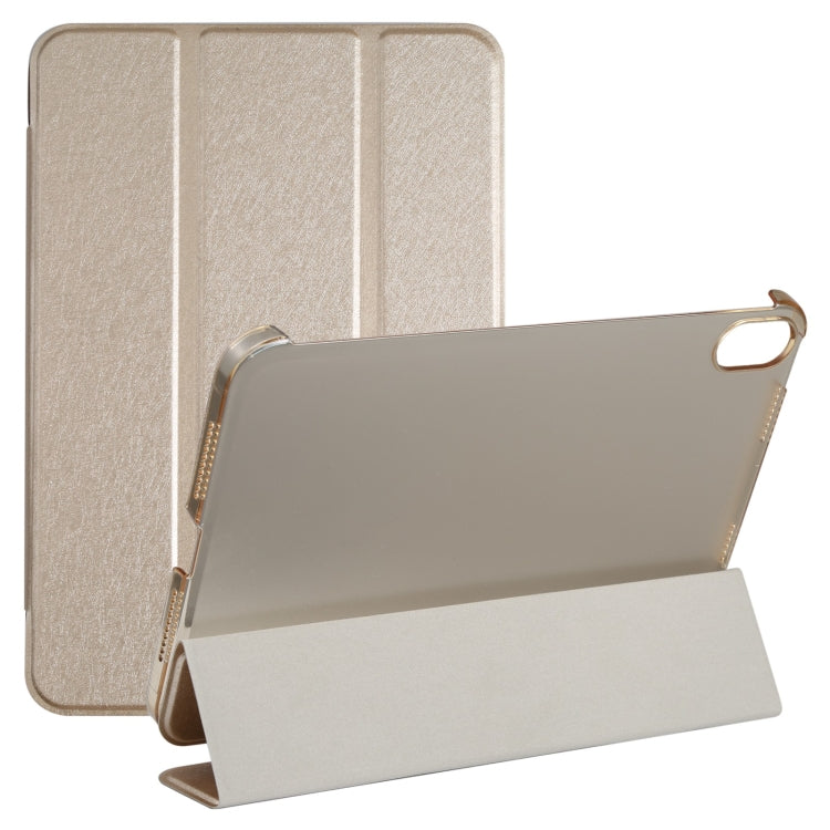 Silk Texture Three-fold Horizontal Flip Leather Tablet Case with Holder, For iPad mini 2024 / mini 6