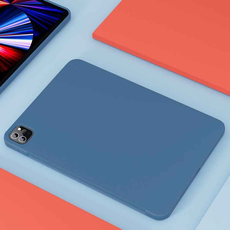 For iPad Pro 12.9 inch 2022 / 2021 / 2020 Mutural Silicone Microfiber Tablet Case(Black)