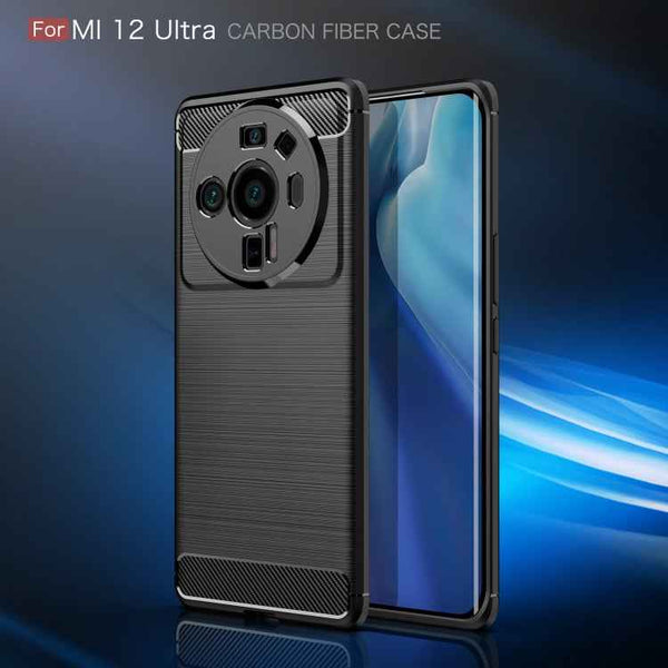 Brushed Texture Carbon Fiber TPU Phone Case, For Xiaomi Mi 12 Ultra 5G