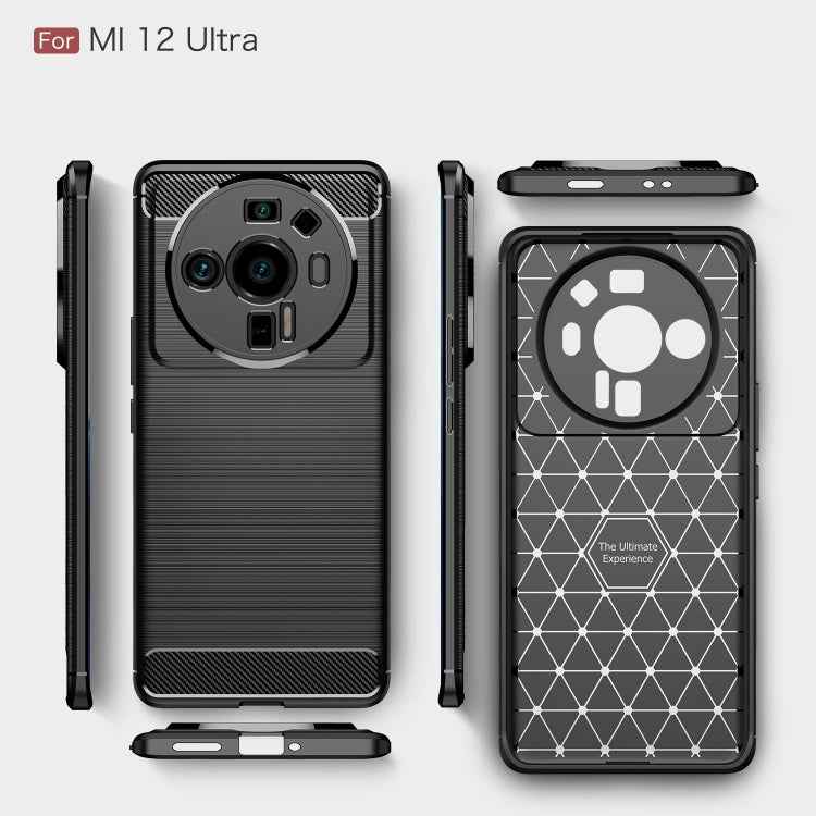 Brushed Texture Carbon Fiber TPU Phone Case, For Xiaomi Mi 12 Ultra 5G