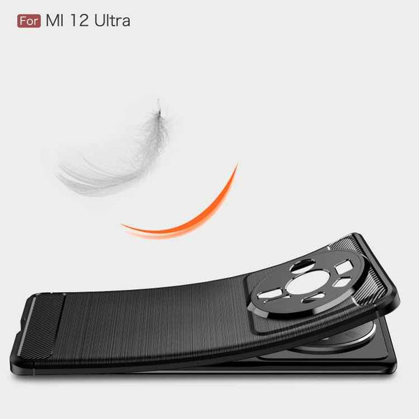 Brushed Texture Carbon Fiber TPU Phone Case, For Xiaomi Mi 12 Ultra 5G