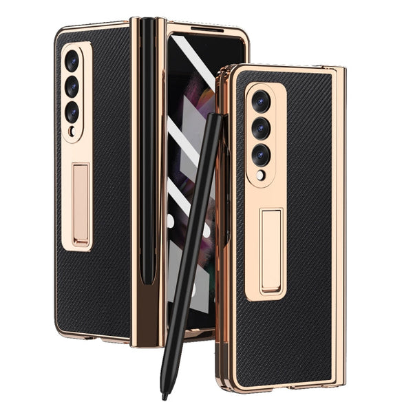 Electroplated Hinge Pen Slot Kevlar Phone Case