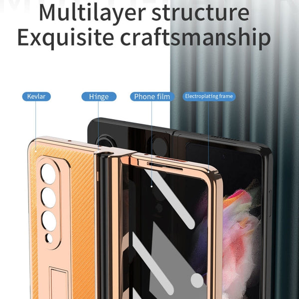 Electroplated Hinge Pen Slot Kevlar Phone Case