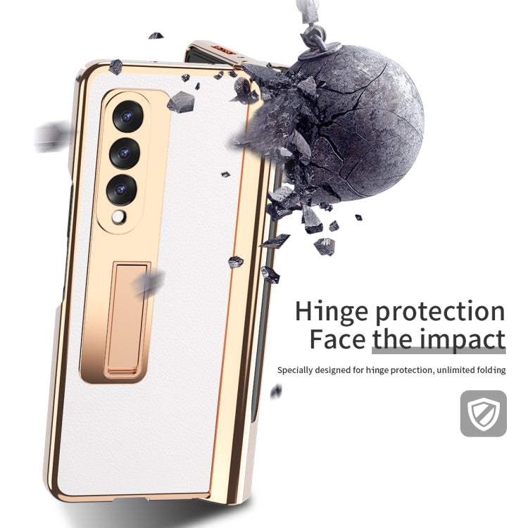 Electroplated Hinge Pen Slot Lychee Phone Case