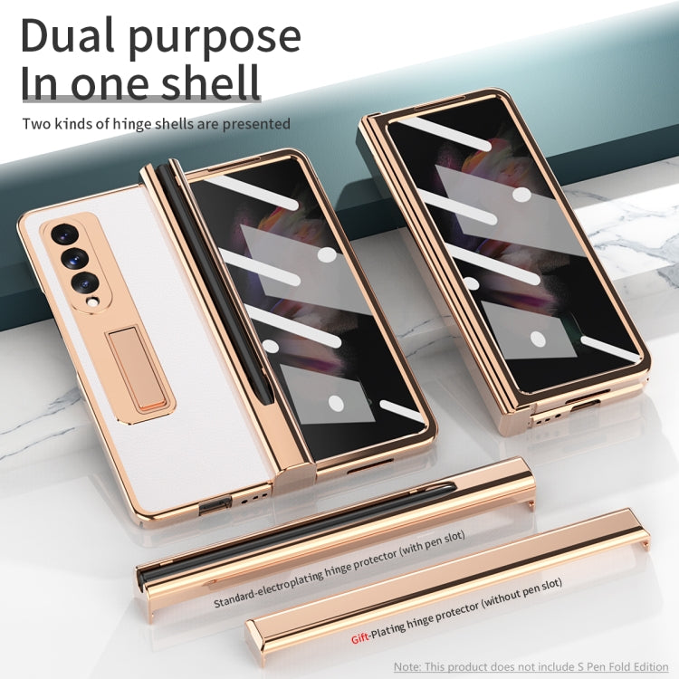 Electroplated Hinge Pen Slot Lychee Phone Case