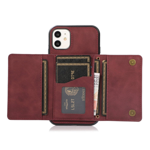 Three-fold Leather Phone Case with Card Slot & Wallet & Holder, For iPhone 11 Pro, For iPhone 11, For iPhone XR, For iPhone 8 Plus & 7 Plus