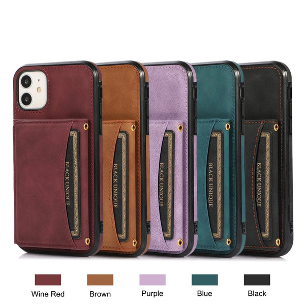 Three-fold Leather Phone Case with Card Slot & Wallet & Holder, For iPhone 11 Pro, For iPhone 11, For iPhone XR, For iPhone 8 Plus & 7 Plus