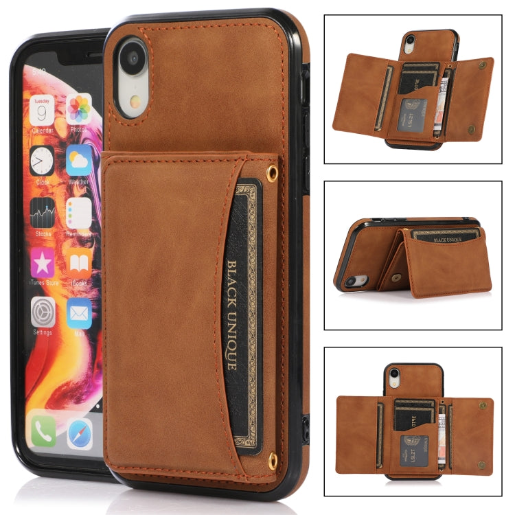 Three-fold Leather Phone Case with Card Slot & Wallet & Holder, For iPhone 11 Pro, For iPhone 11, For iPhone XR, For iPhone 8 Plus & 7 Plus