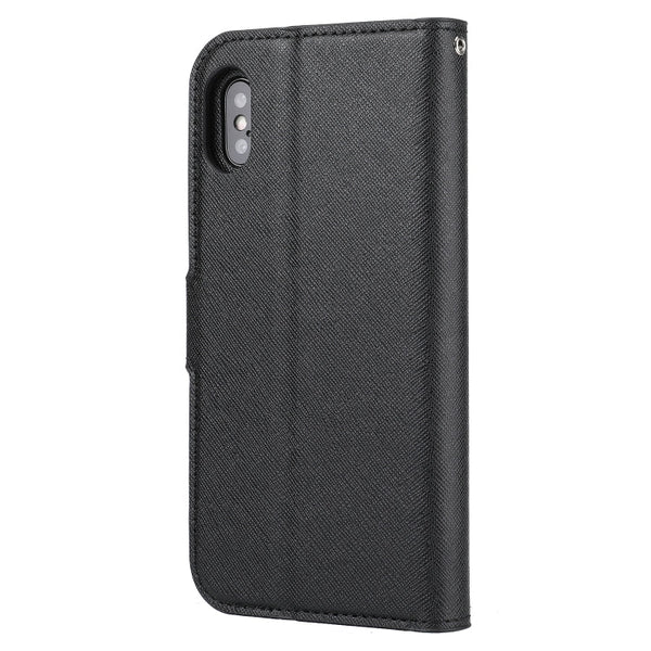 Cross Texture Detachable Leather Phone Case, For iPhone XS / X, For iPhone XR, For iPhone XS Max, For iPhone SE 2022 / SE 2020 / 8 / 7, For iPhone 8 Plus / 7 Plus