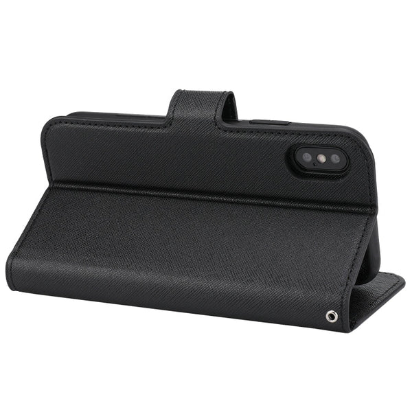 Cross Texture Detachable Leather Phone Case, For iPhone XS / X, For iPhone XR, For iPhone XS Max, For iPhone SE 2022 / SE 2020 / 8 / 7, For iPhone 8 Plus / 7 Plus