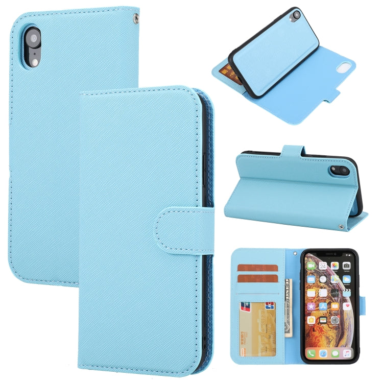 Cross Texture Detachable Leather Phone Case, For iPhone XS / X, For iPhone XR, For iPhone XS Max, For iPhone SE 2022 / SE 2020 / 8 / 7, For iPhone 8 Plus / 7 Plus