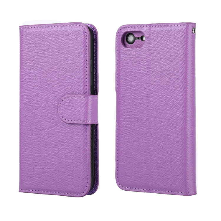 Cross Texture Detachable Leather Phone Case, For iPhone XS / X, For iPhone XR, For iPhone XS Max, For iPhone SE 2022 / SE 2020 / 8 / 7, For iPhone 8 Plus / 7 Plus