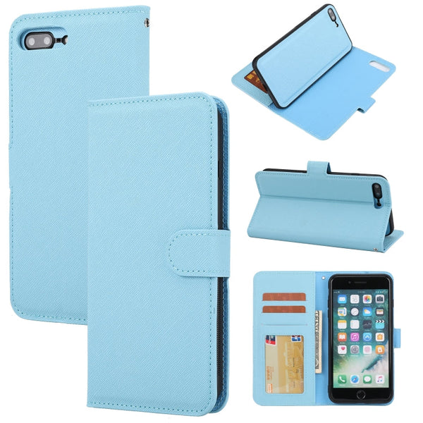 Cross Texture Detachable Leather Phone Case, For iPhone XS / X, For iPhone XR, For iPhone XS Max, For iPhone SE 2022 / SE 2020 / 8 / 7, For iPhone 8 Plus / 7 Plus