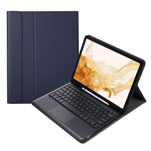 A800B-A Split Bluetooth Keyboard Leather Case with Holder & Pen Slot & Touchpad