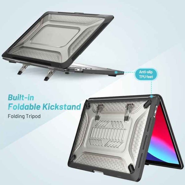 PC + TPU Honeycomb Laptop Protective Case For MacBook Pro 13.3 inch A2338 / A2289 / A2251 (2020)(Cool Black)