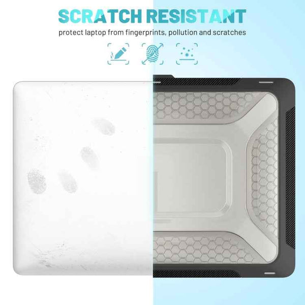 PC + TPU Honeycomb Laptop Protective Case For MacBook Pro 13.3 inch A2338 / A2289 / A2251 (2020)(Cool Black)