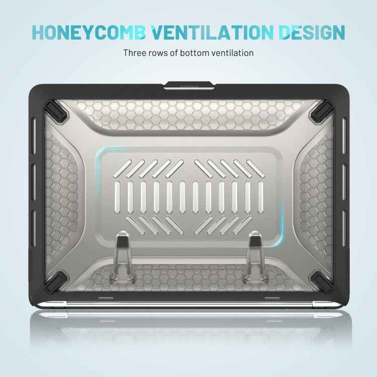 PC + TPU Honeycomb Laptop Protective Case For MacBook Pro 13.3 inch A2338 / A2289 / A2251 (2020)(Cool Black)