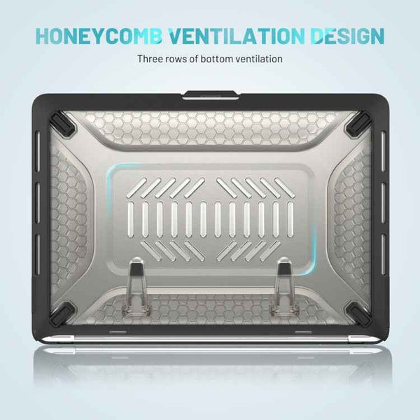 PC + TPU Honeycomb Laptop Protective Case For MacBook Pro 13.3 inch A2338 / A2289 / A2251 (2020)(Cool Black)