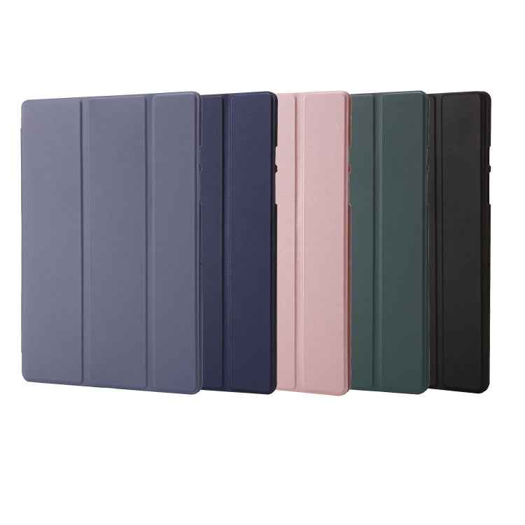 For Samsung Galaxy Tab A8 10.5 2021 TPU Three-fold Horizontal Flip Leather Case(Lavender Grey)