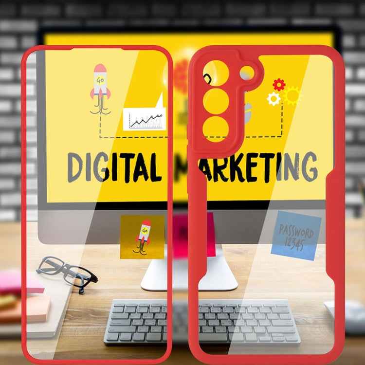 For Samsung Galaxy S22 5G Acrylic + TPU 360 Degrees Full Coverage Shockproof Phone Case(Black)