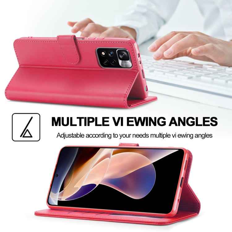 LC.IMEEKE Calf Texture Leather Phone Case, For Xiaomi Redmi Note 11 Pro+ 5G International Version