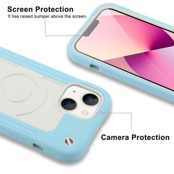 For iPhone 13 Colorful Magsafe Magnetic Phone Case(Ice Blue)