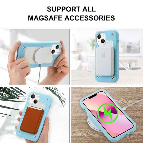 For iPhone 13 Colorful Magsafe Magnetic Phone Case(Ice Blue)