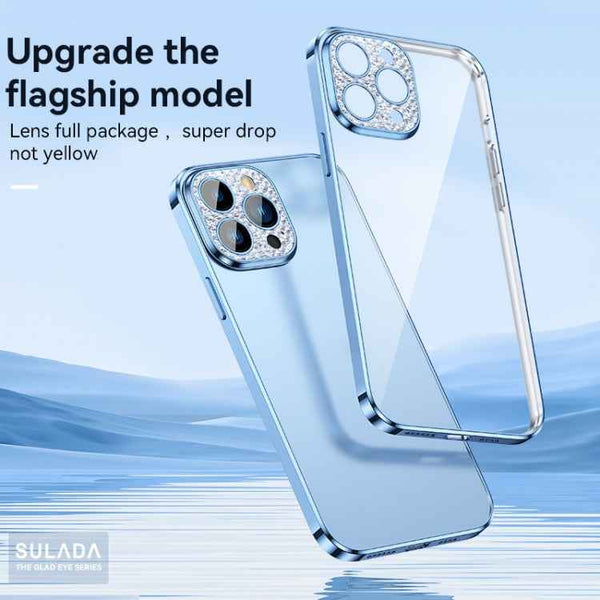 SULADA Diamond Lens Protector Plated Frosted Case, For iPhone 13, For iPhone 13 Pro, For iPhone 13 Pro Max, For iPhone 12, For iPhone 12 Pro