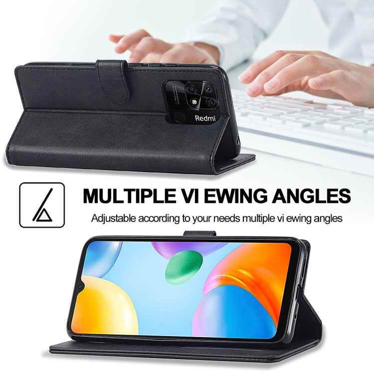 LC.IMEEKE Calf Texture Leather Phone Case, For Xiaomi Redmi 10C