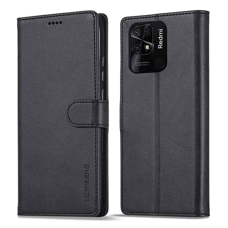 LC.IMEEKE Calf Texture Leather Phone Case, For Xiaomi Redmi 10C