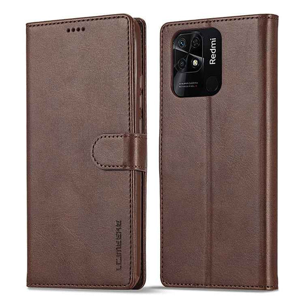 LC.IMEEKE Calf Texture Leather Phone Case, For Xiaomi Redmi 10C