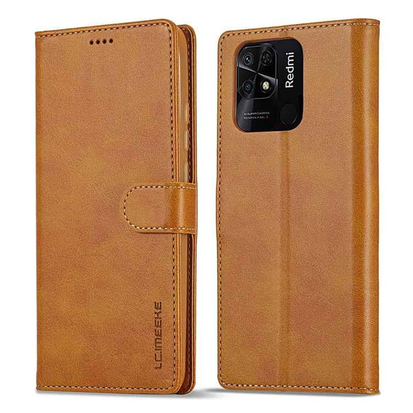 LC.IMEEKE Calf Texture Leather Phone Case, For Xiaomi Redmi 10C