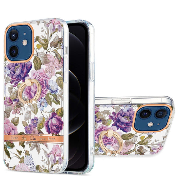 Ring IMD Flowers TPU Phone Case, For iPhone 12 / 12 Pro, For iPhone 12 Pro Max, For iPhone 11, For iPhone 11 Pro Max