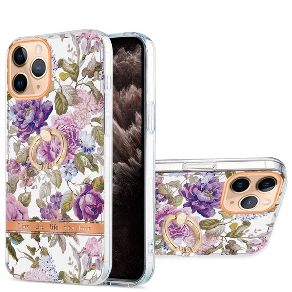 Ring IMD Flowers TPU Phone Case, For iPhone 12 / 12 Pro, For iPhone 12 Pro Max, For iPhone 11, For iPhone 11 Pro Max