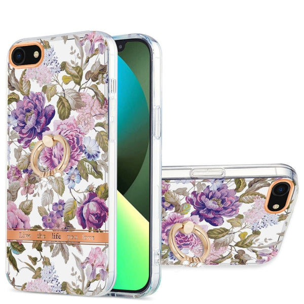 Ring IMD Flowers TPU Phone Case, For iPhone SE 2022 / SE 2020 / 8 / 7