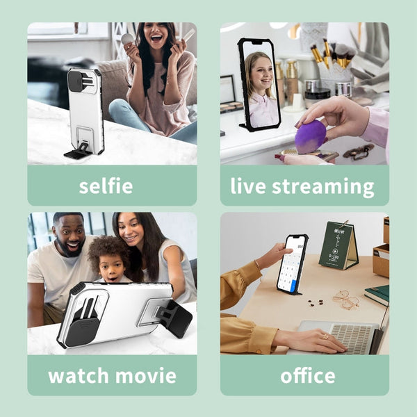 Stereoscopic Holder Sliding Camshield Phone Case, For iPhone 12 Pro Max, For iPhone 13 Pro, For iPhone 13 Pro Max